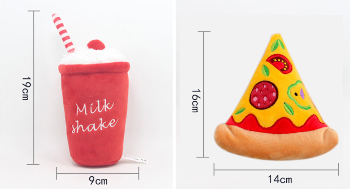 Plush Pet Toy Hamburg Pizza Chips