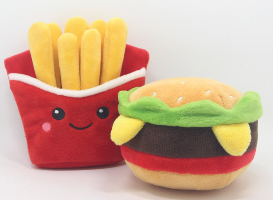 Plush Pet Toy Hamburg Pizza Chips