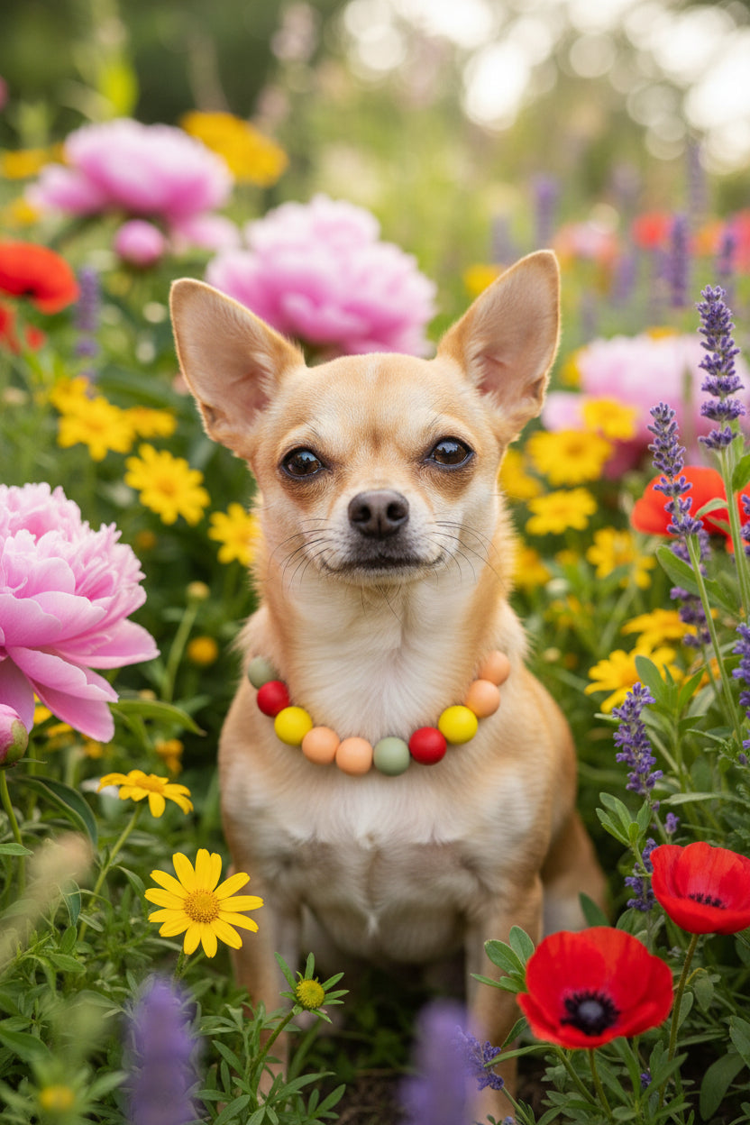 Personalized Custom Name Silicone Non-toxic Beaded Adjustable Pet Collar