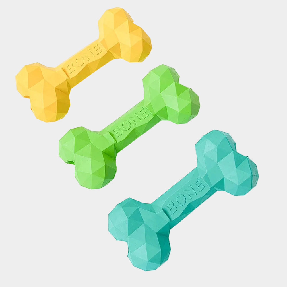 Durable Rubber Bone Dog Toy for Aggressive Chewers, Interactive Teething Chew Toy for Small Medium Breeds