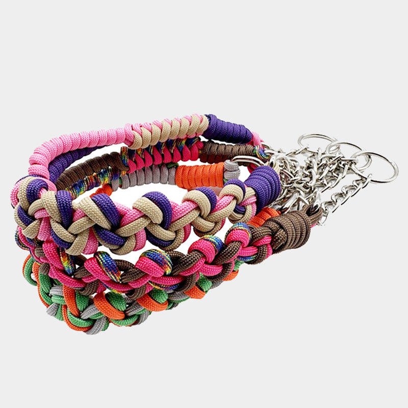 Paracord Handmade Chain Dog Collar