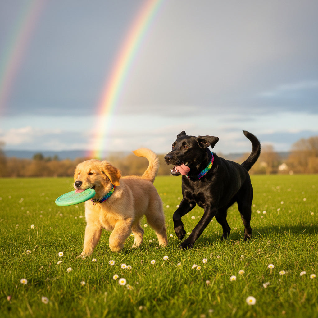 Rainbow Color Paracord Handmade DIY Pet Collar