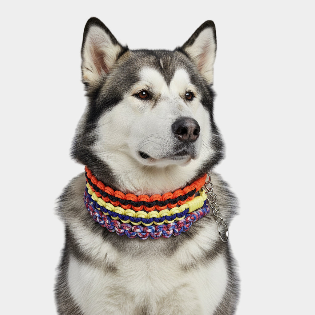 Handmade DIY Colorful Weaved Dog Collar