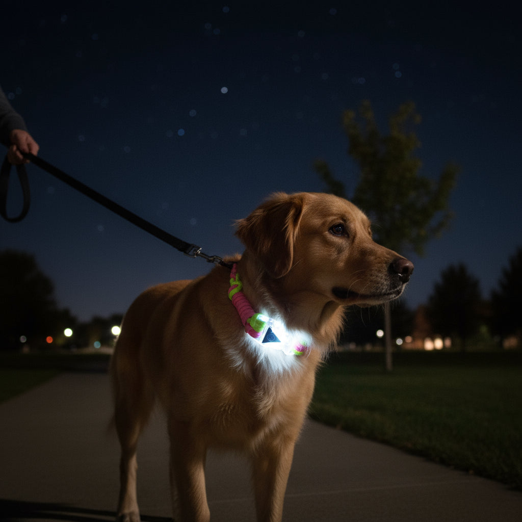 High Quality LED Handmade Woven Dog Collar